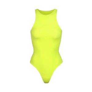 SKIMS Fits Everybody Sleeveless Mock Neck Bodysuit - Neon Lime